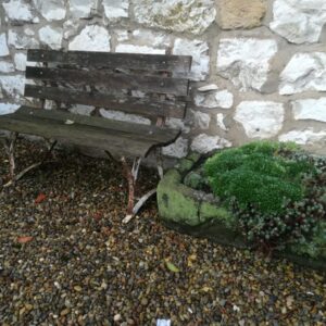 slatted bench for two
